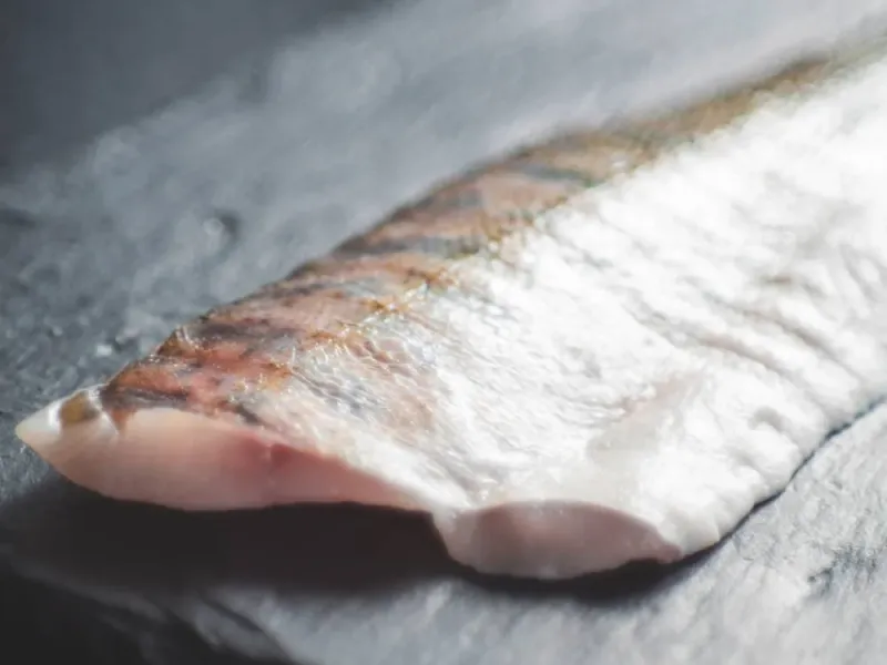 Närbild på en färsk fiskfilé